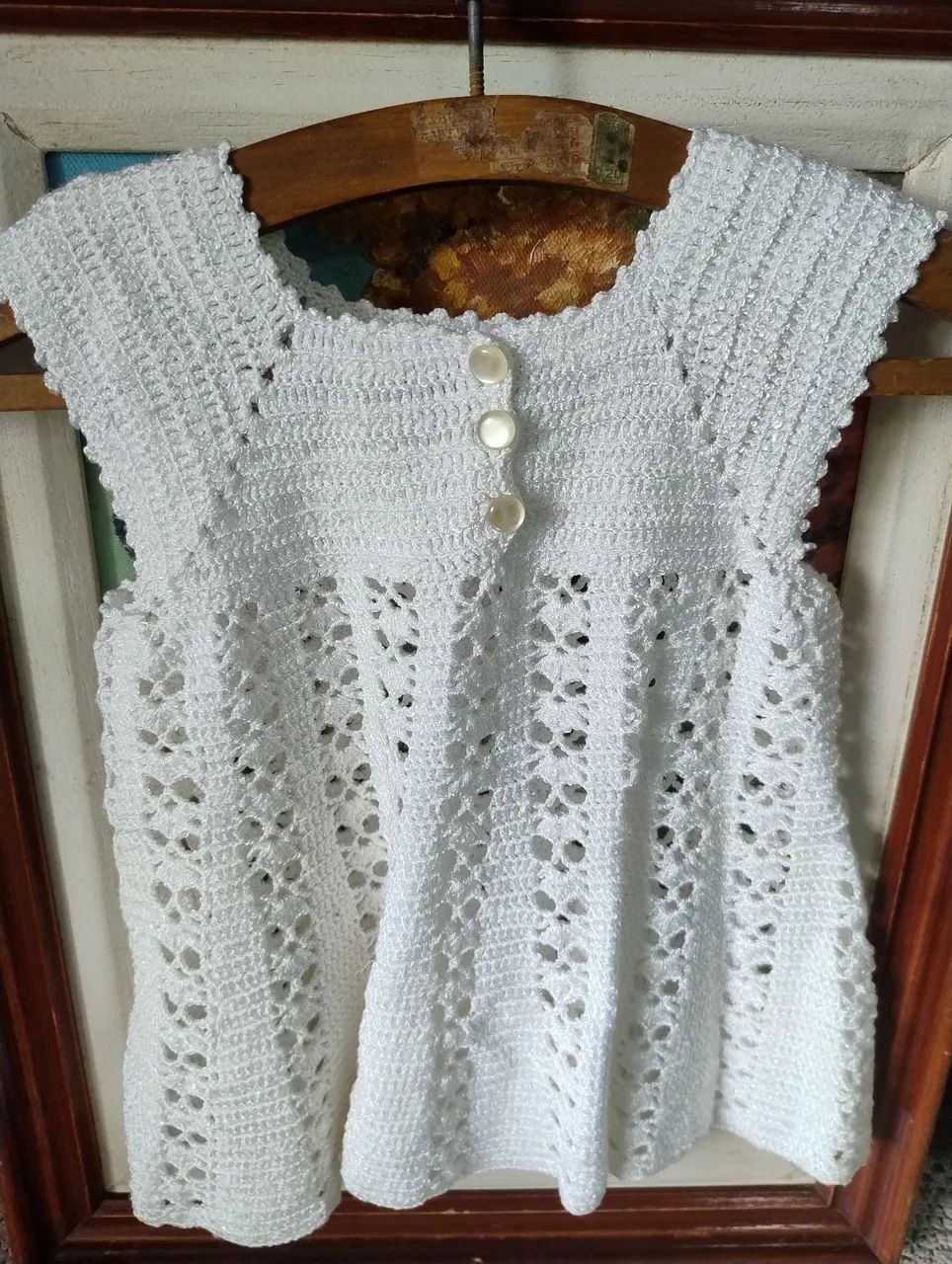 Vestido antigo de crochê infantil  - Foto 2