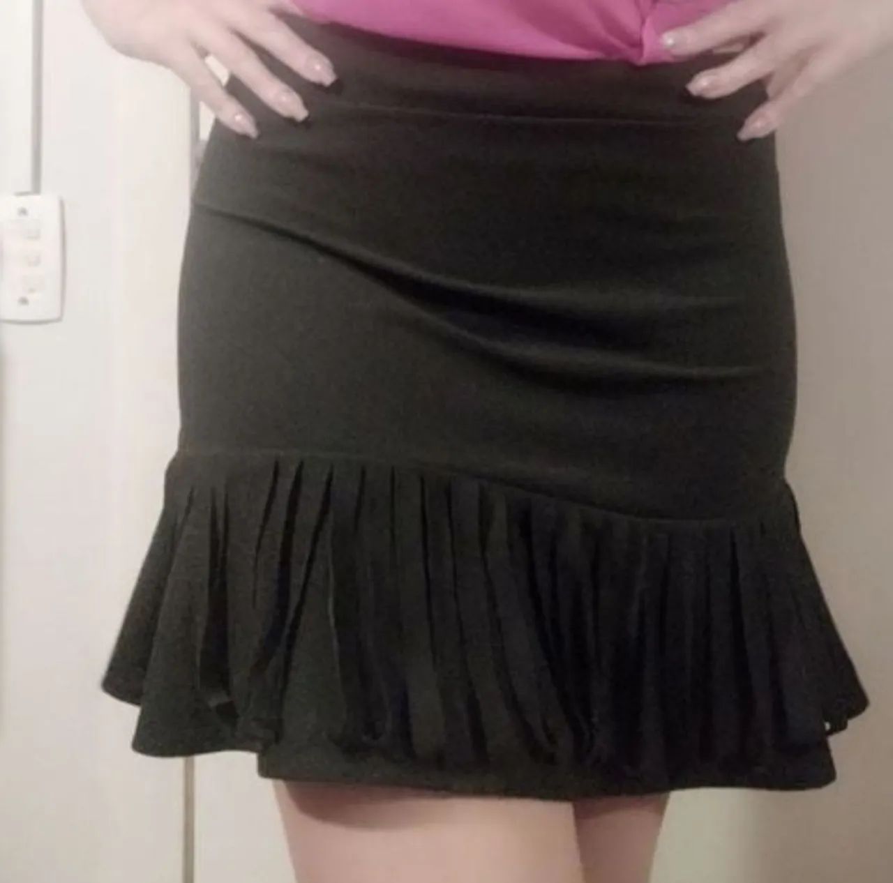 Saia Preta com Babado