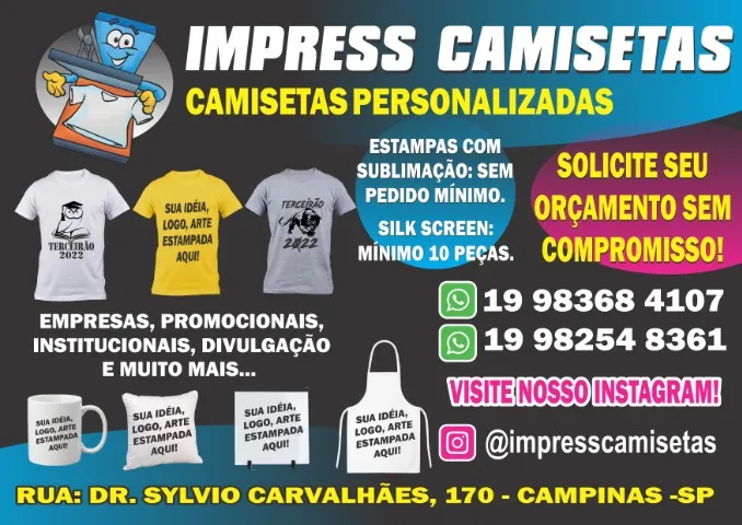 Personalização de camisetas e uniformes