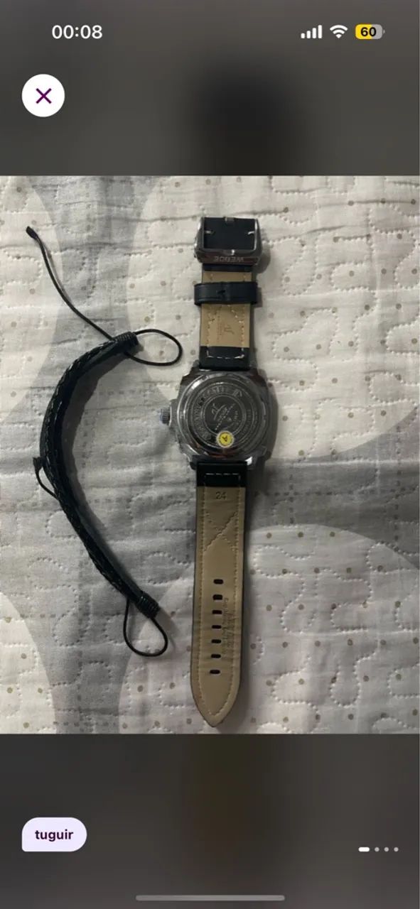 Relógio Masculino de Pulso com Pulseira de Couro - Foto 2