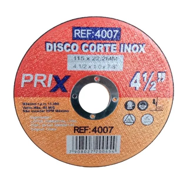 DISCO CORTE INOX 4 1/2 x 1,0 PRIX 100/10