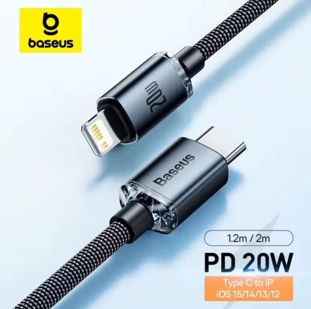 Cabo Baseus Lightning - Turbo 20W, Para Iphone, 2 Metros.