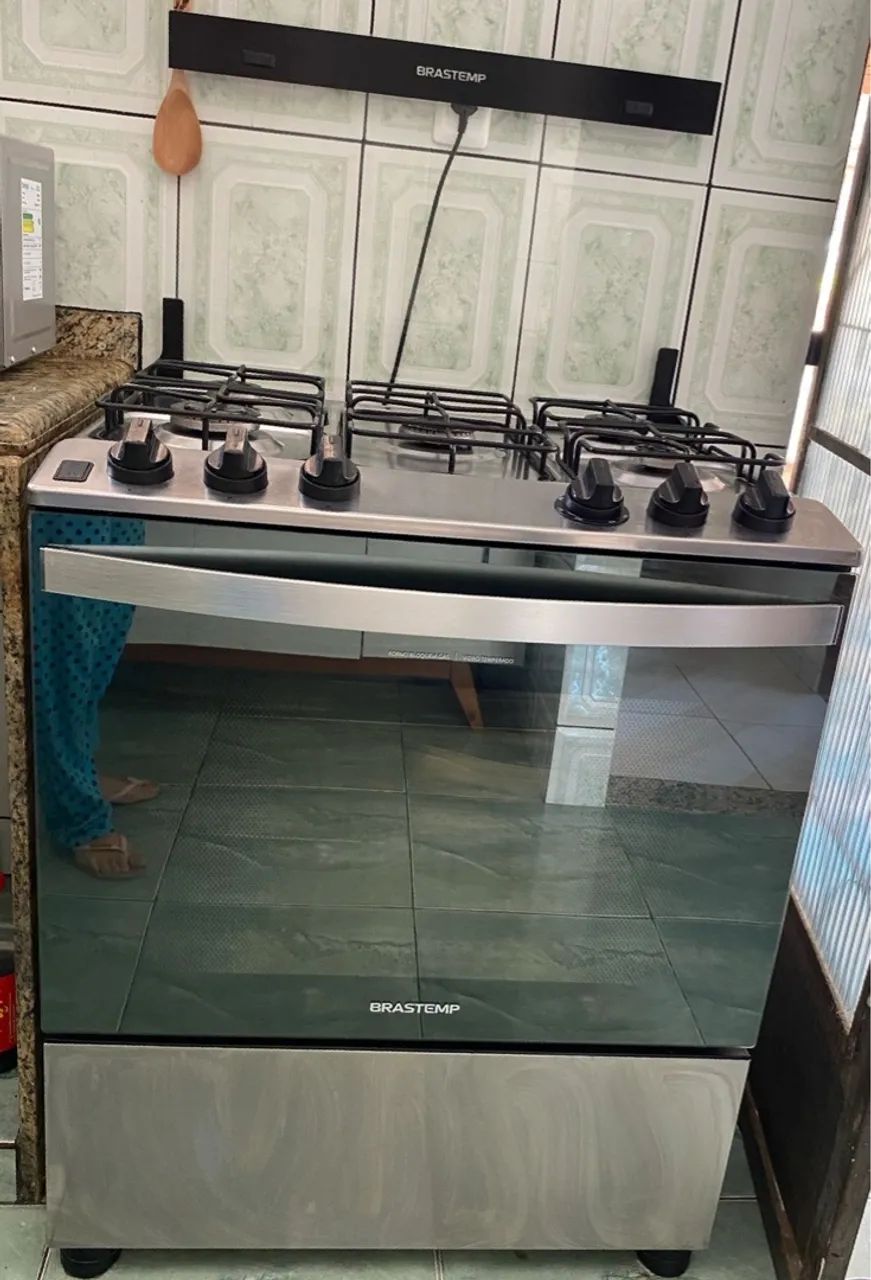 Fogão Brastemp 5 Bocas com Forno - Inox
