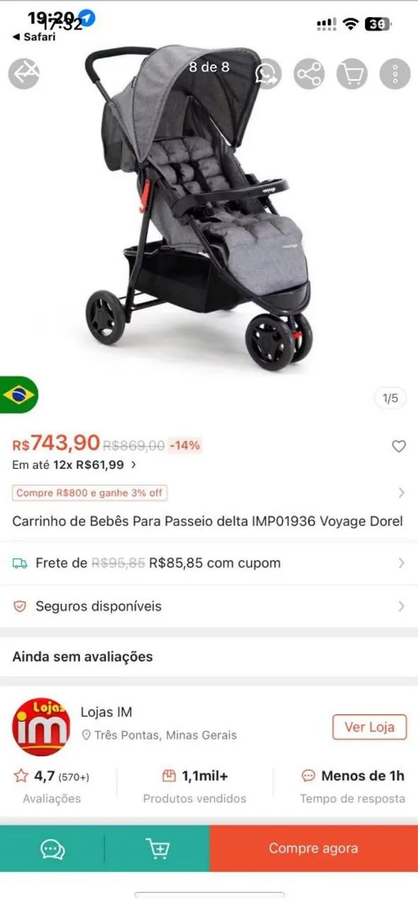 Carrinho de bebê  - Foto 2