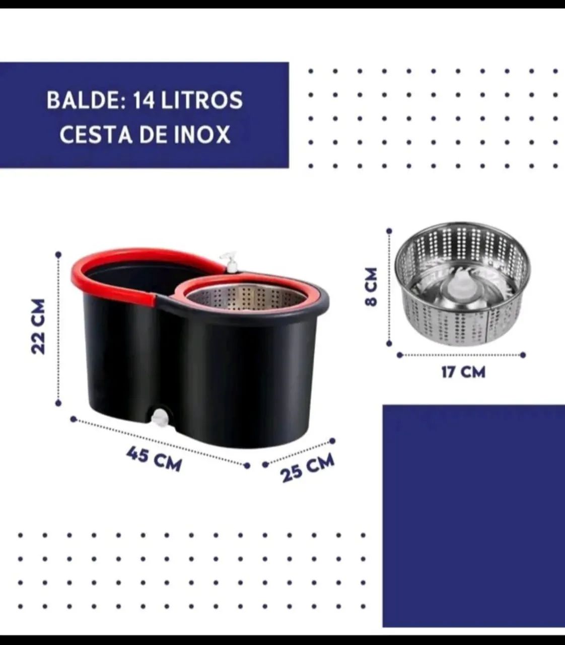 Kit de Limpeza Completo - Rodo Mop Giratório - Foto 4