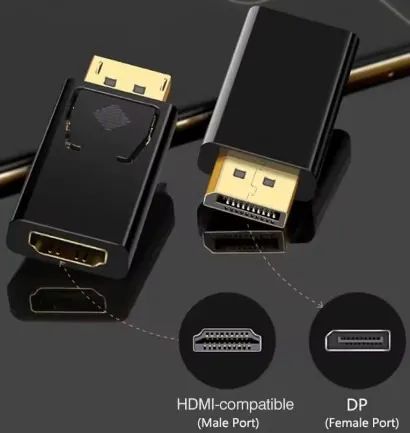 [Novo] Adaptador de Displayport (Entrada) Para HDMI (Saída). Conversor Displayport > HDMI