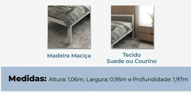 Cama Para Solteiro Com Cabeceira Acochoadas Madeira Maciça - Em Promoção   - Foto 3