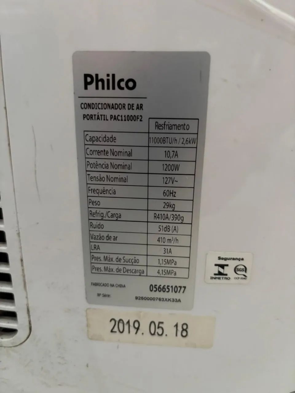 USADO - Ar-Condicionado Philco Portátil 12000BTUs Frio PAC12000F5 127V - Foto 2