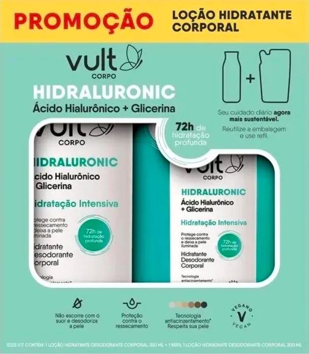 Kit Hidratante Corporal 350ml + 300ml Hidraluronic 