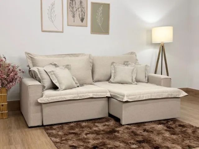 SOFÁ CAMA RETRÁTIL BOLT 2,00M  LINHO. PRONTA ENTREGA. - Foto 4