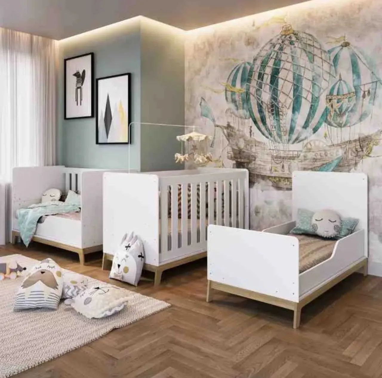 Berço 3 em 1 Linha Favo de Mel Branco - 2 Unidades disponíveis  - Foto 2