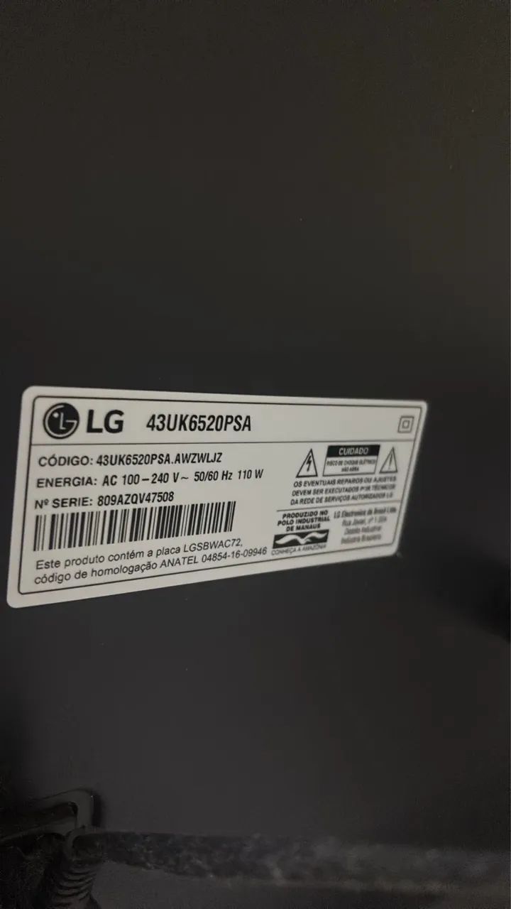 TV 43LG para retirada de peças  - Foto 2