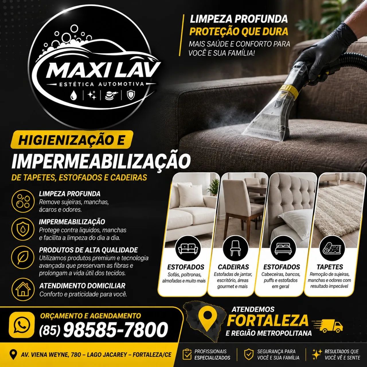 Lavagem e Hipermeabilização de Sofás Tapetes e Cadeiras 