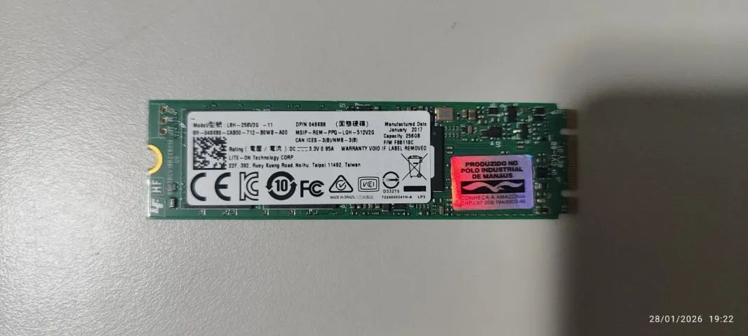 SSD M.2 SATA Lite-On 256GB - Original Dell