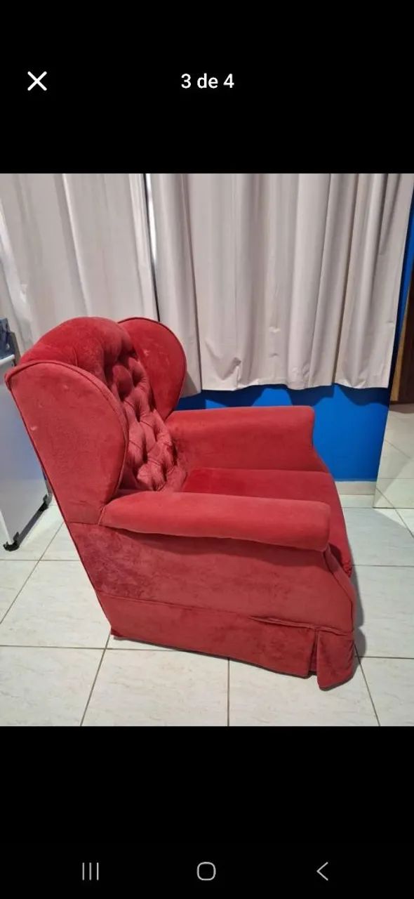 Poltrona camurça vermelha  - Foto 2