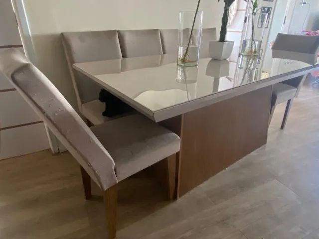 Mesa de Jantar 6 lugares e tampo de vidro - Foto 3