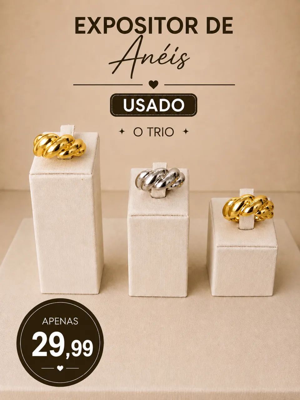 EXPOSITOR de trio de Anéis