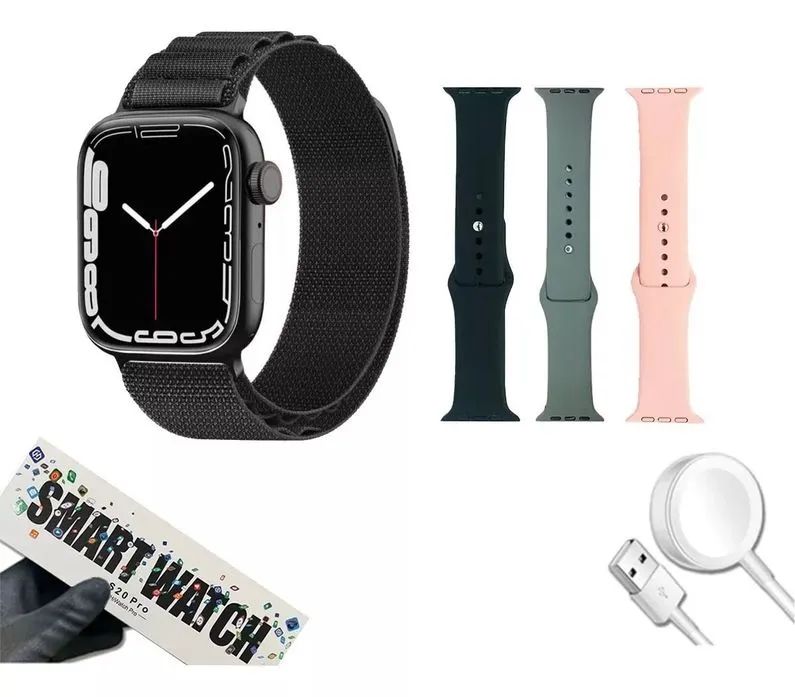 Relógio Smartwatch S20 45mm Com 2 Pulseiras BRANCO-PRATA - Foto 2
