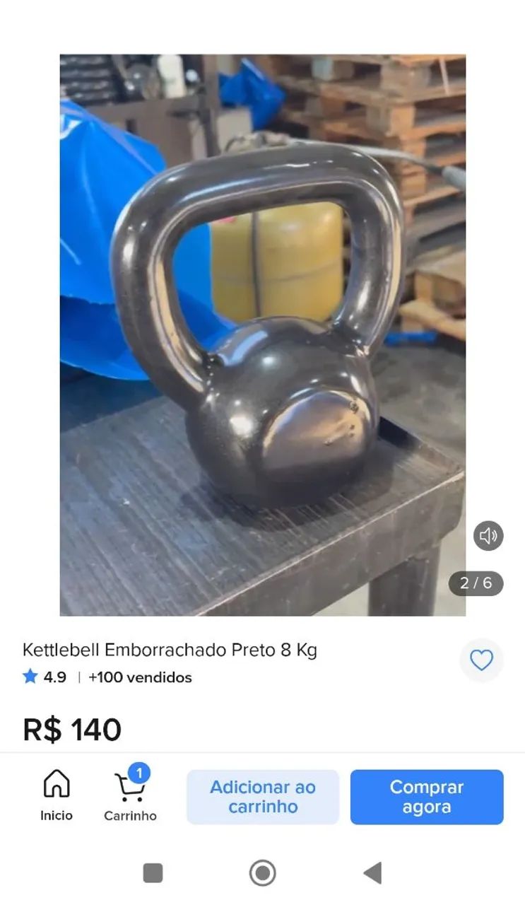 Kettlebell Emborrachado 8kg - Foto 2