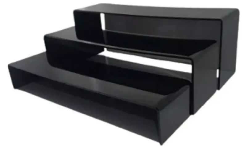 Expositor De Acrílico Preto 30x8 Com 3 Peças Para Action Figures