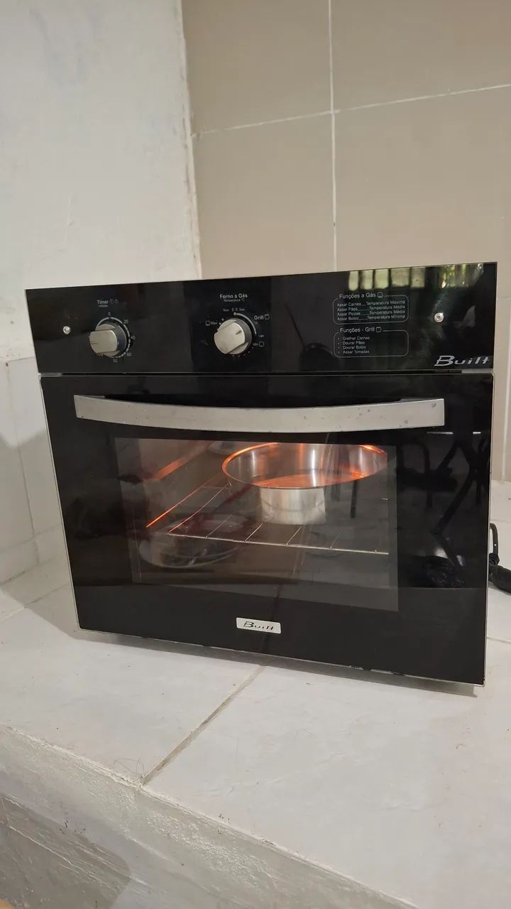 FORNO DE EMBUTIR A GÁS BUILT SOL GLASS PRETO 50L - 127V - Foto 3