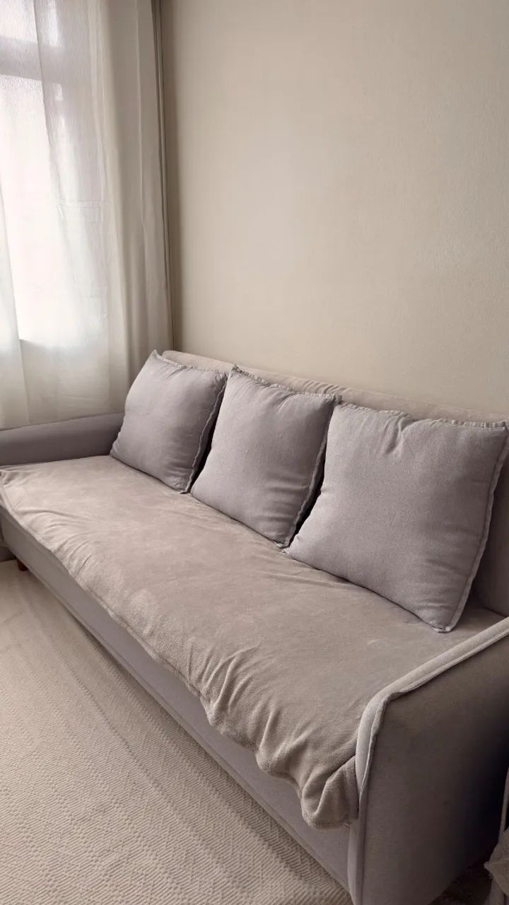 Sofá cama Slim 2,20m - Seminovo e Impermeabilizado - Foto 3