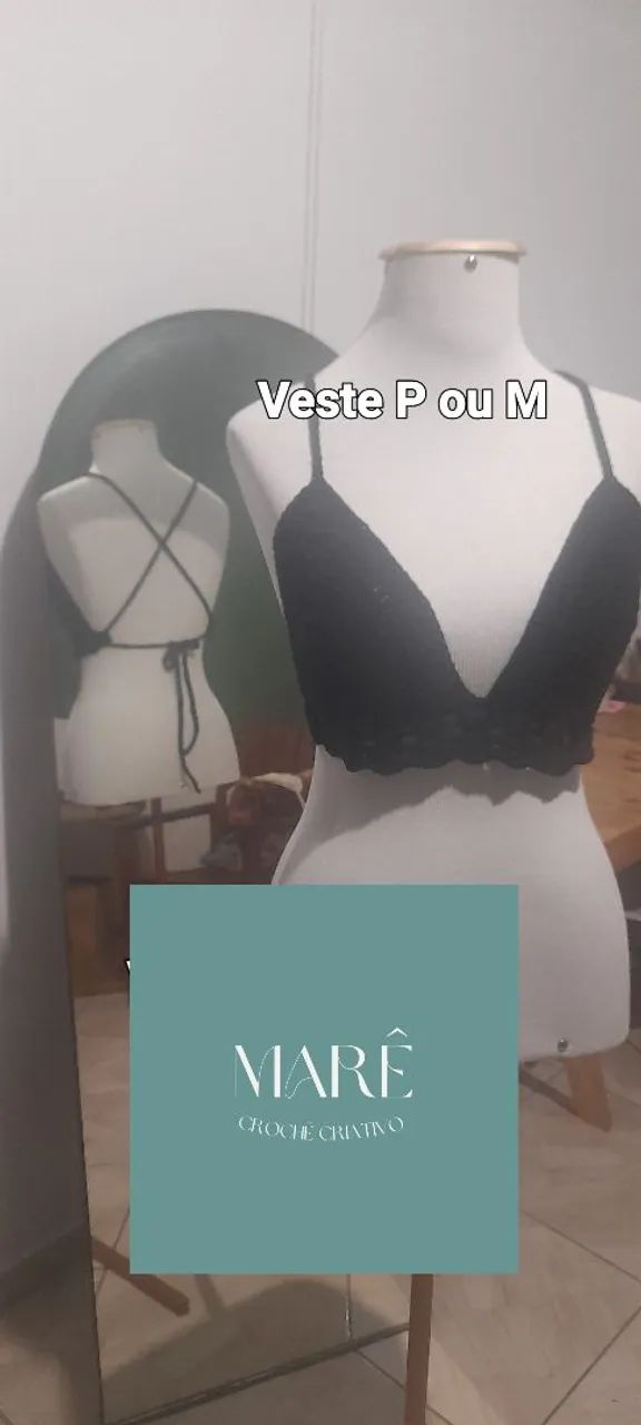 tops em crochê