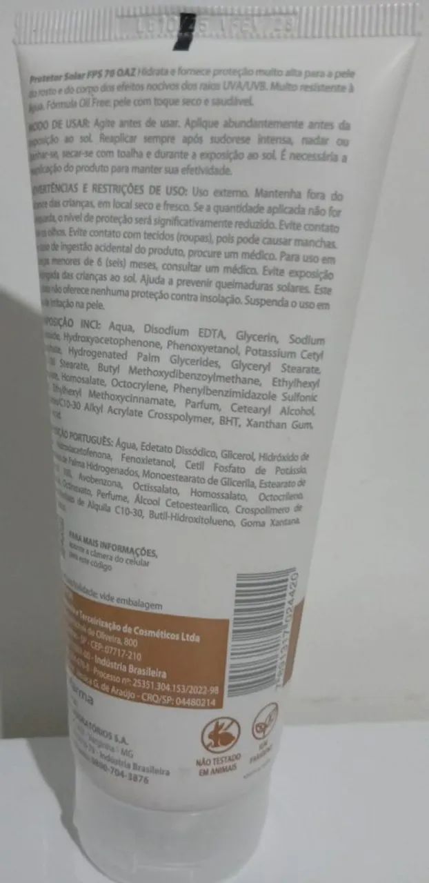 Protetor solar fps 70, Eurofarma OAZ (200ml) - Novo - Foto 2