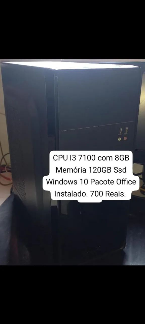 CPU I3 7100 com 8GB Memória 120GB Ssd 