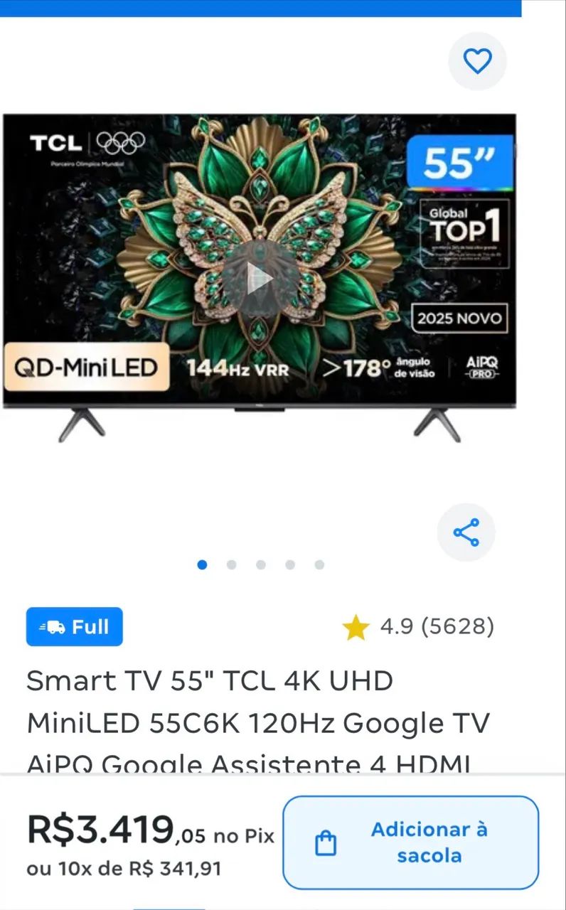 Tv tcl c6k 55 polegadas  - Foto 3