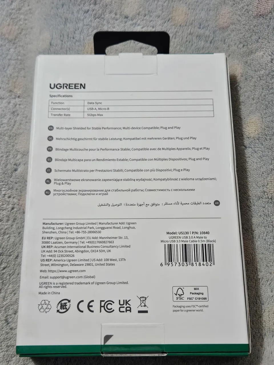Cabo micro USB 3.0 USB 3.0 tipo A - Foto 2