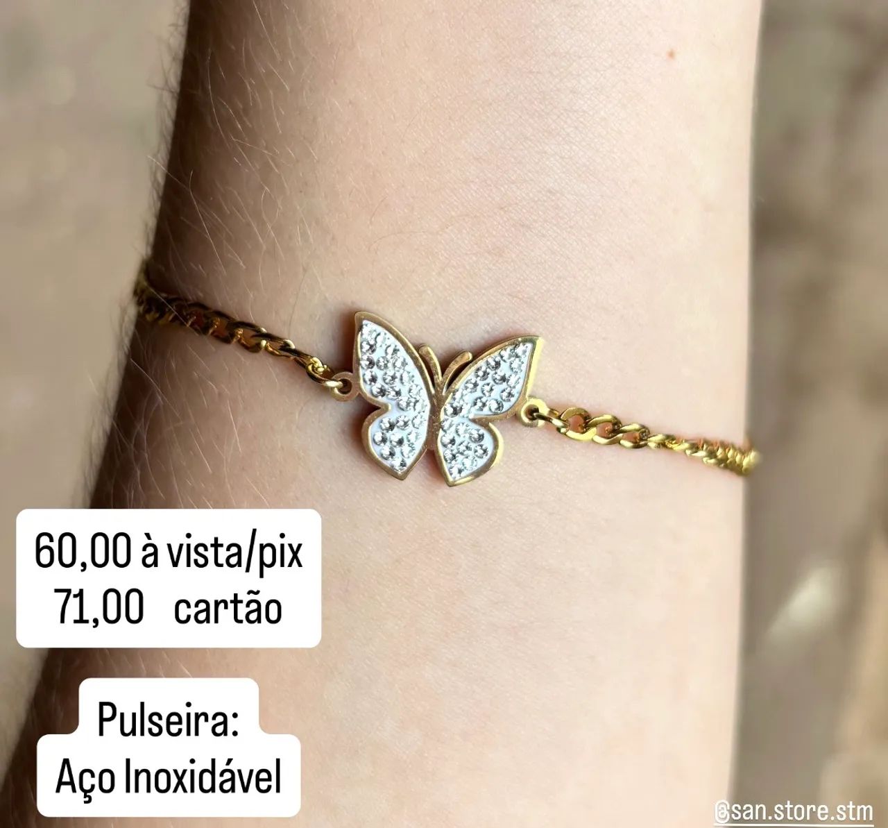 Pulseira Borboleta em Aço  - Foto 2