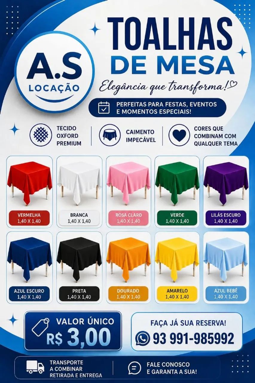 Toalhas de mesas 