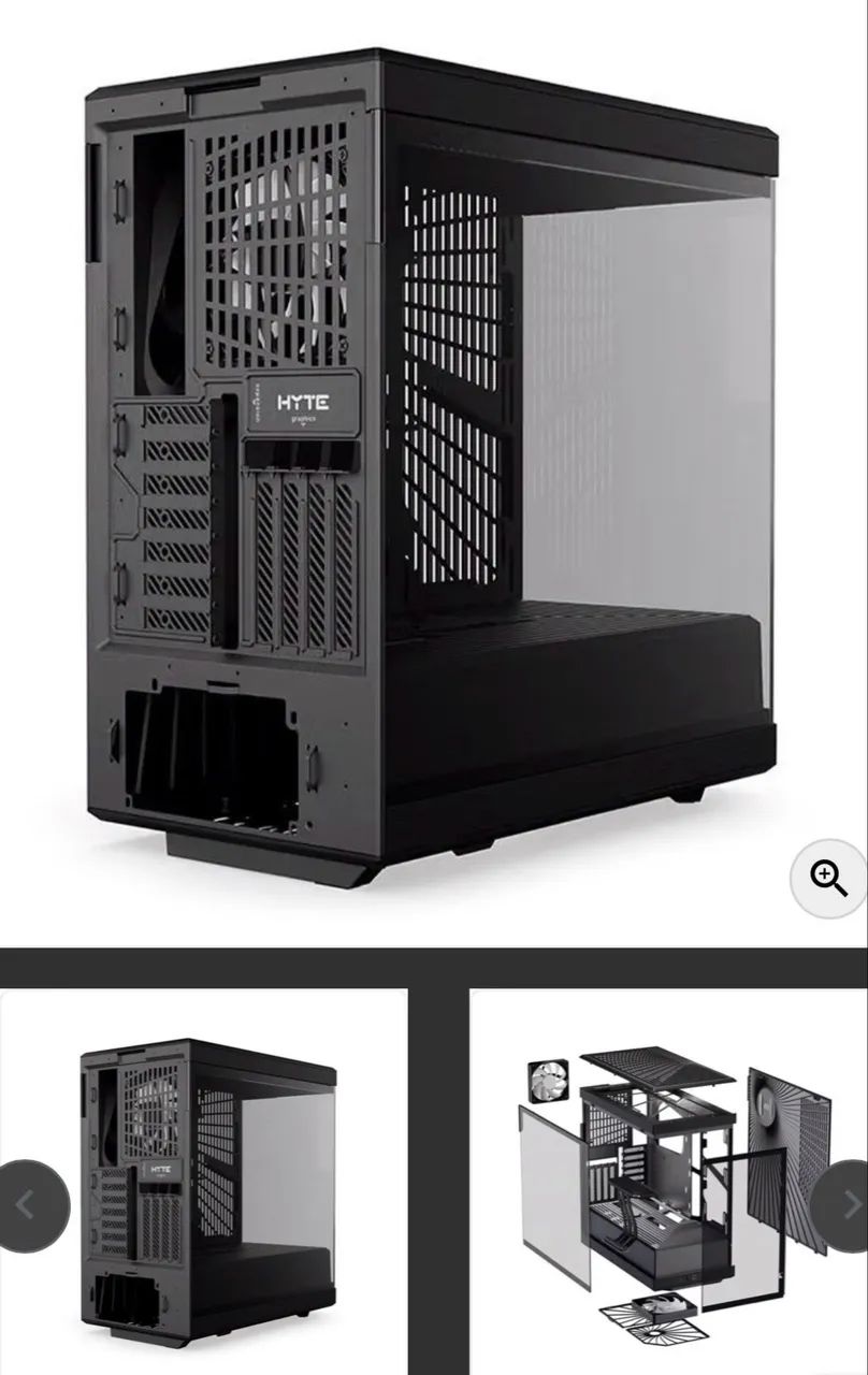 Gabinete Hyte Y40 Preto Novo Sem uso - Foto 2
