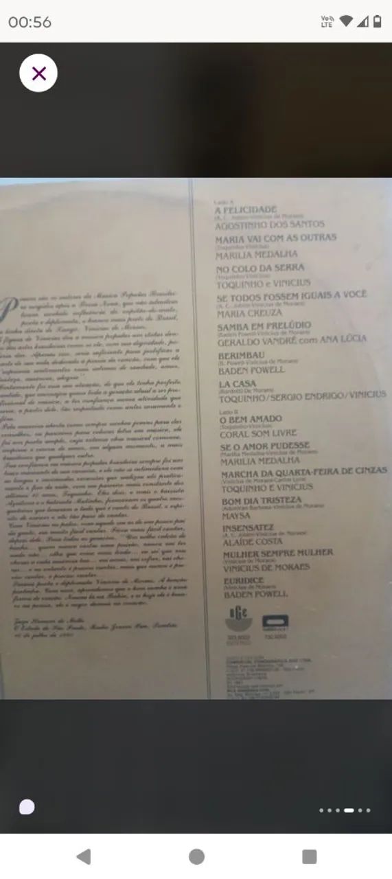 DISCOS DE VINIL, VINÍCIUS DE MORAES, TESTAMENTO 1 E 2 , 1980 - Foto 4