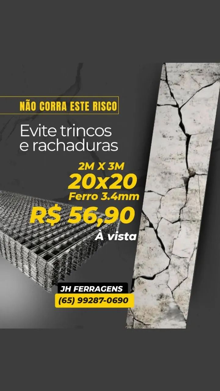 malha 2x3 20x20 ferro 3.4mm 