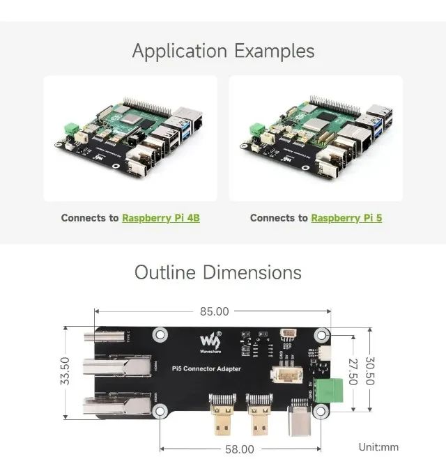  Adaptador WaveShare Raspberry Pi 5/4B Micro HDMI para HDMI 4K - Foto 4