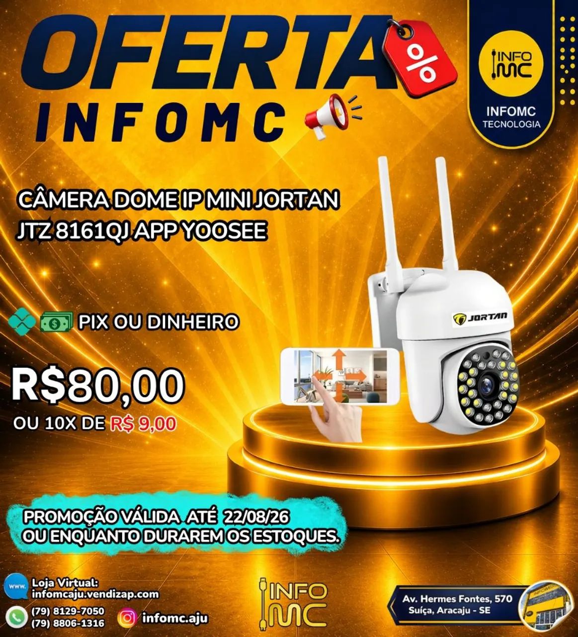 CAMERA IP EXTERNA 360 E DETECTAR DE NOVIMENTO