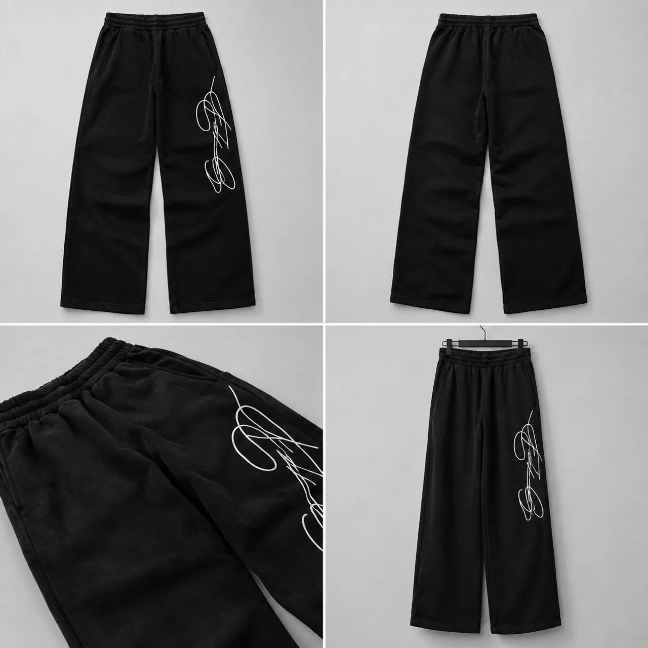 Calça preta wide leg