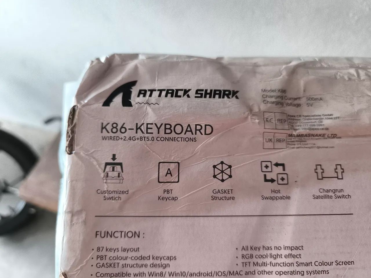Teclado attack shark K86 preto - Foto 5