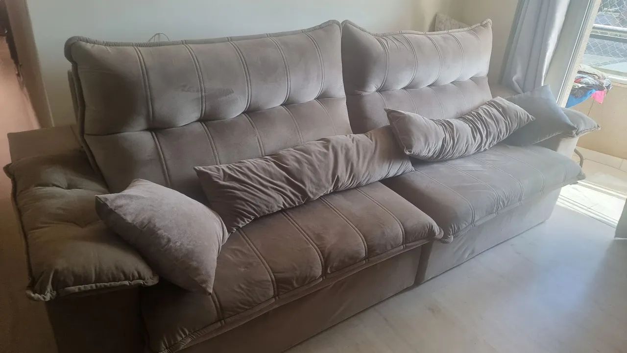 Sofá retrátil e reclinável 2.90mts com nota fiscal - Foto 4