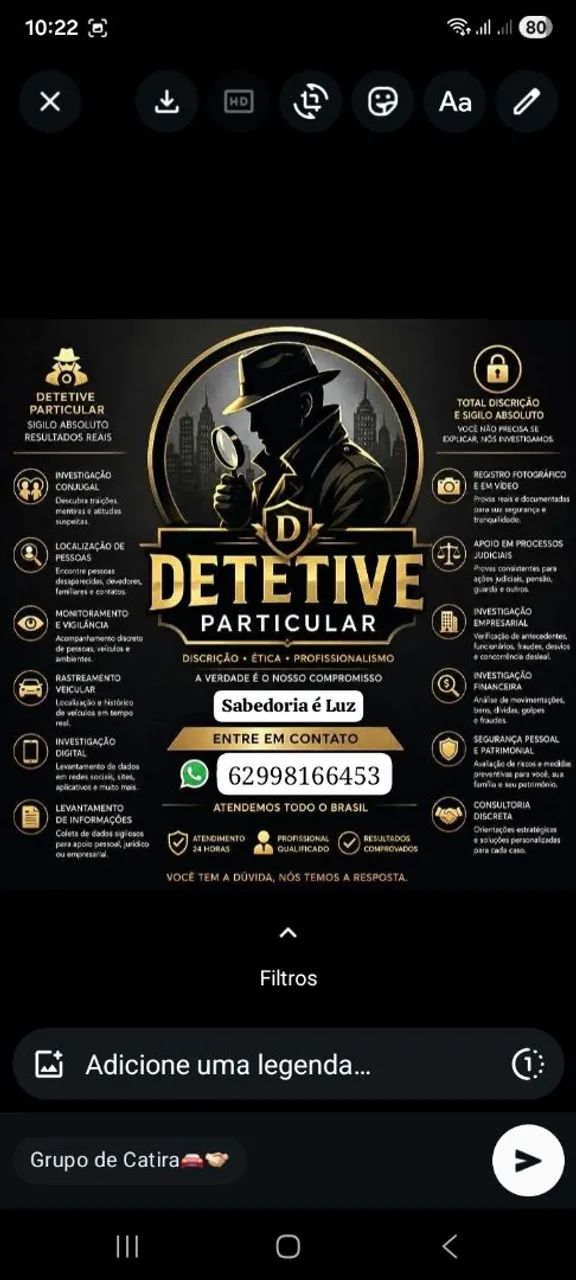 SERVIÇOS INTELIGÊNCIA DETETIVE PARTICULAR *
