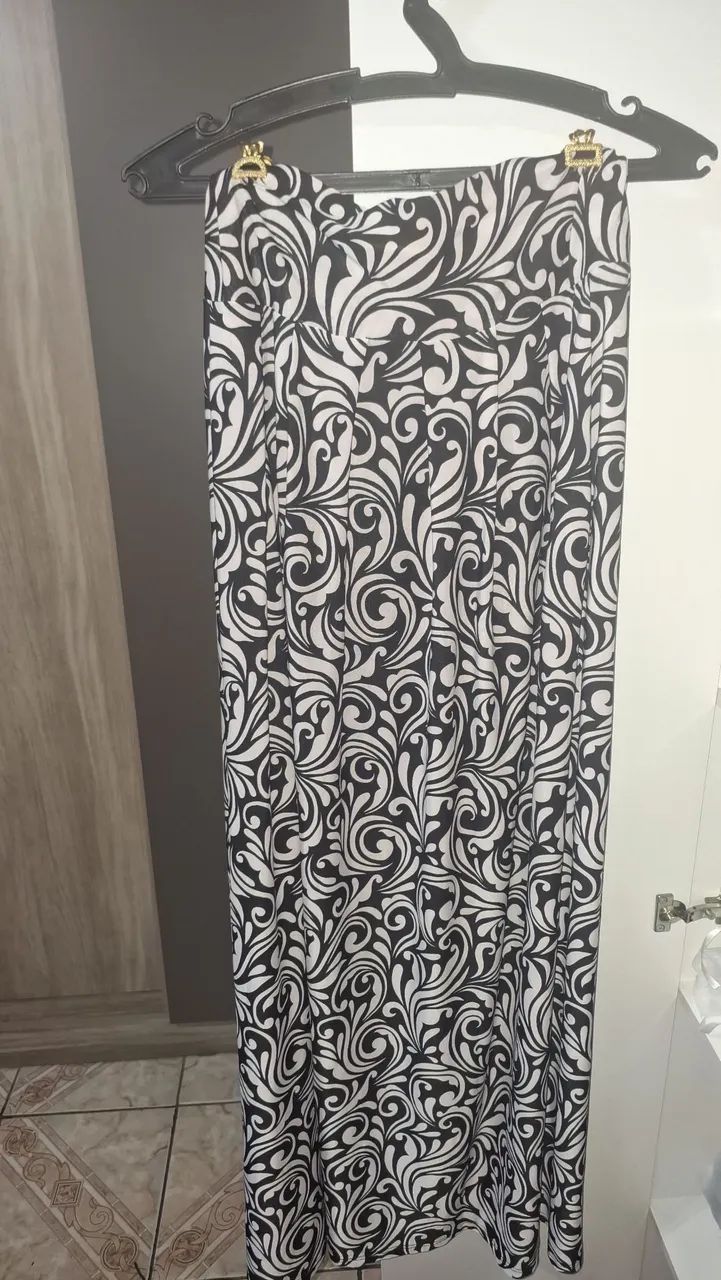 Saia longa estampada de malha  - Foto 2