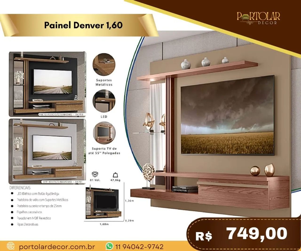 Painel Denver 1.60 - À pronta entrega 