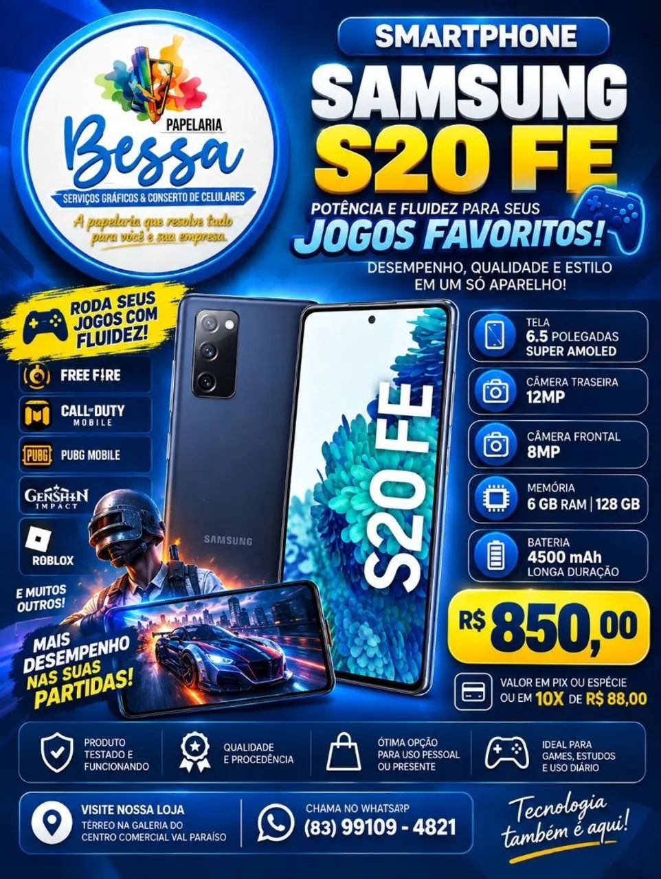 Celular Samsung S20 fe 