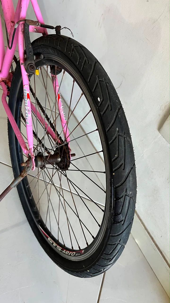 Bicicleta Aro 26 Samy Rosa e Branca - Ótimo Estado - Foto 5