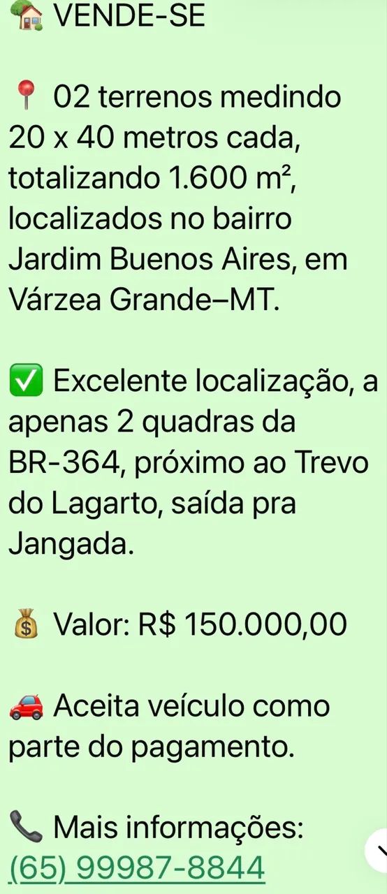 Terrenos em Várzea Grande 