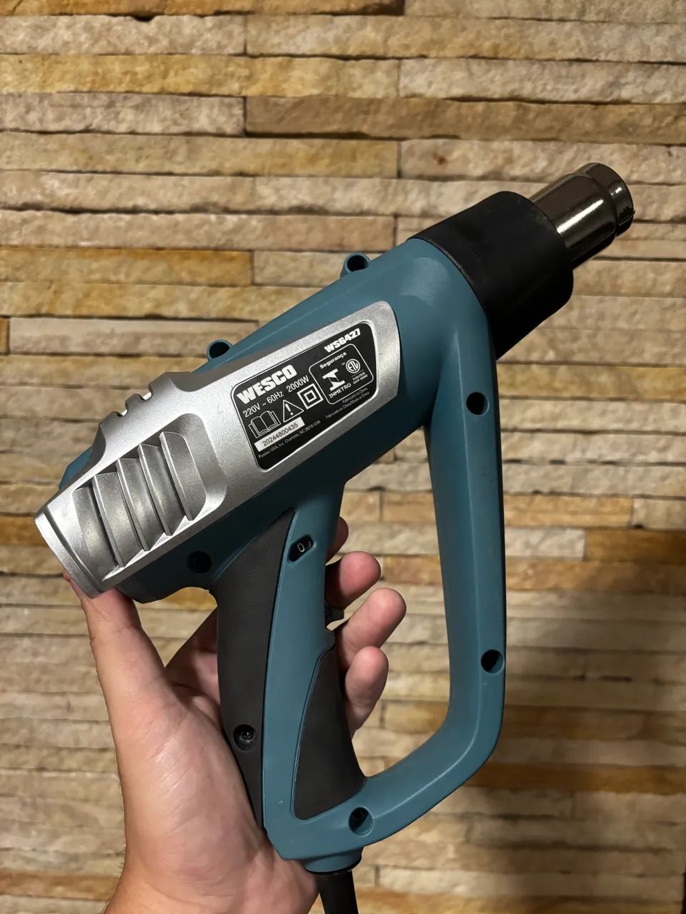 Soprador Térmico Wesco 2000W 220V 3 Níveis Temperatura Azul WS6427