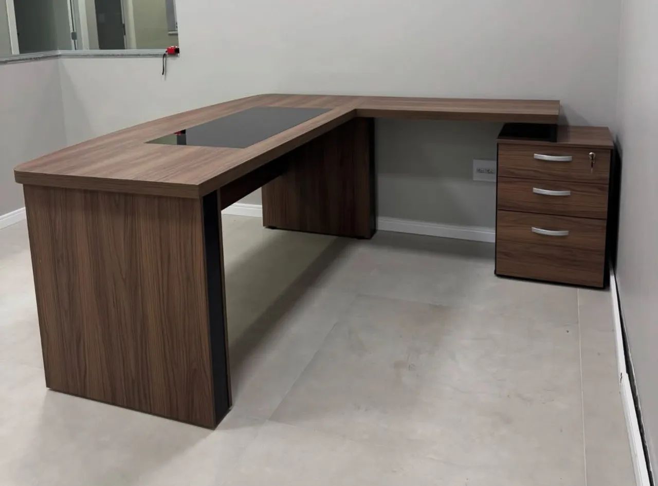 MESA CURVE 1.80 GOLD COM GAVETEIRO 