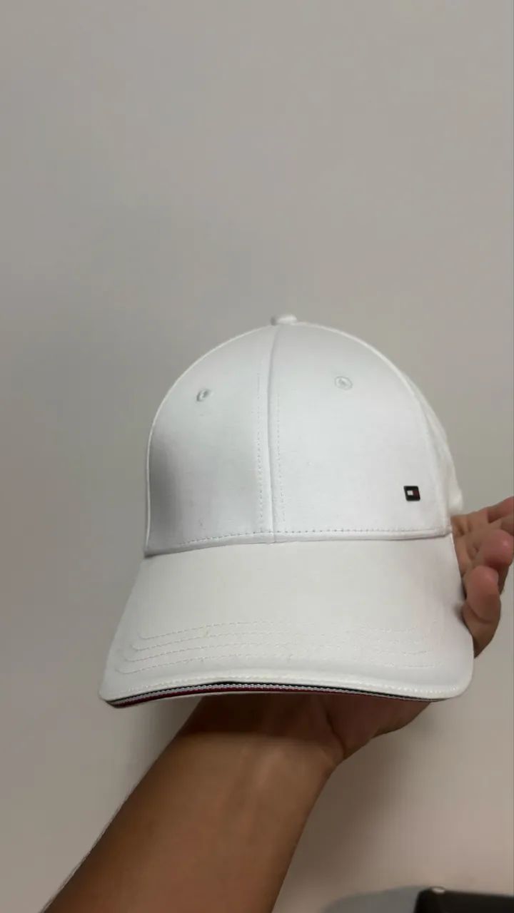 Boné da tommy Hilfiger logo bordado branco 